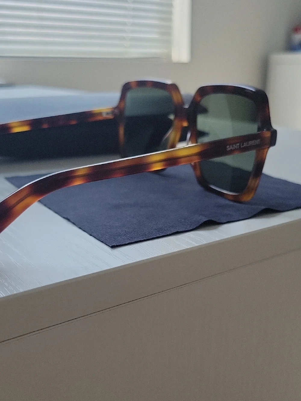 Saint Laurent Tortoiseshell Square Sunglasses - Picture 5 of 12